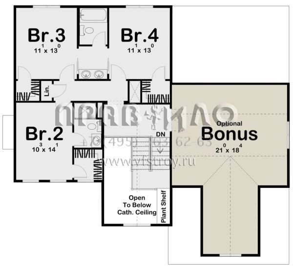 Проект двухэтажного дома с гаражом на две машины в стиле Ранчо S5-218 (963-00646)