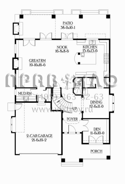 Проект двухэтажного дома с гаражом на две машины в скандинавском стиле S5-268 (341-00010)