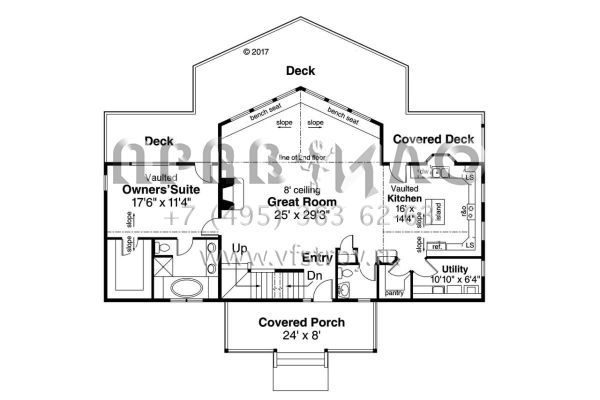 Проект двухэтажного дома без гаража в современном стиле S5-192 (035-00798)