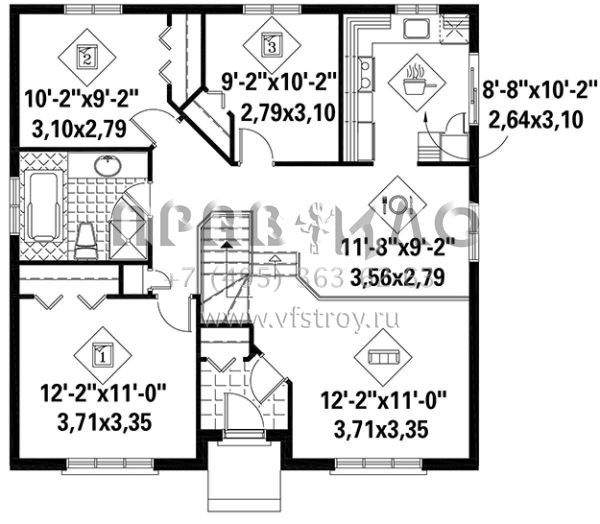 Проект одноэтажного дома без гаража в английском стиле S5-94 (6146-00303)