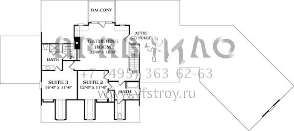 Проект двухэтажного дома с гаражом на две машины в стиле Ранчо S5-341 (3323-00355)