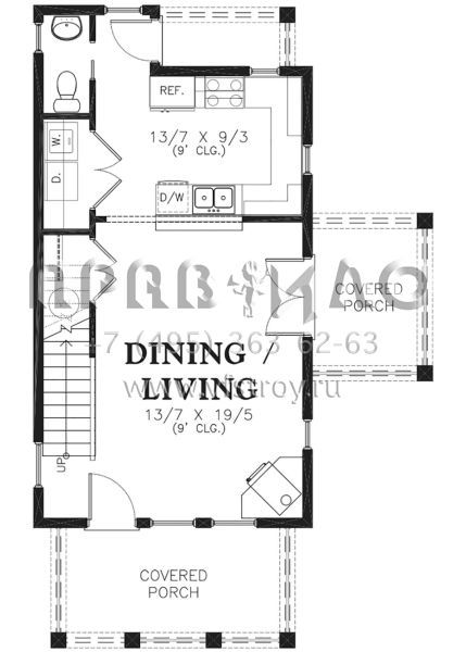 Проект двухэтажного дома без гаража в американском стиле S5-100 (2559-00774)