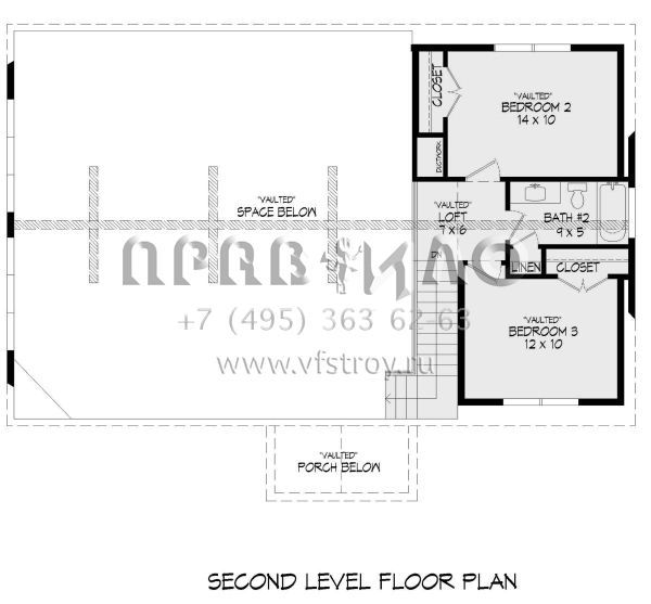 Проект двухэтажного дома без гаража в стиле Шале S5-194 (940-00737)