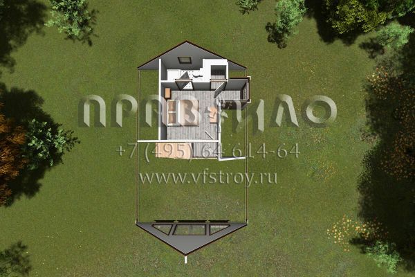 Проект двухэтажного дома без гаража в современном стиле S5-98 (4848-00382)