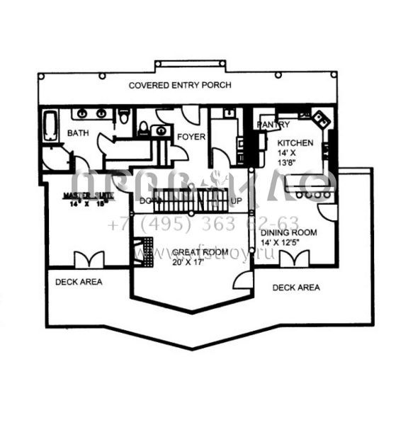 Проект двухэтажного дома без гаража в скандинавском стиле S5-231 (039-00553)