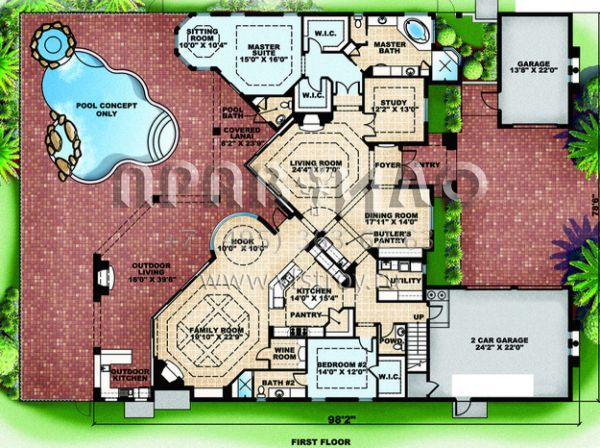 Проект двухэтажного дома с гаражом на три и более машин в прибрежном стиле S5-420 (575-00060)
