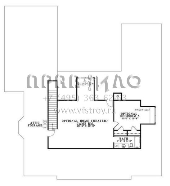 Проект двухэтажного дома с гаражом на три и более машин в стиле Ранчо S5-237 (110-00568)