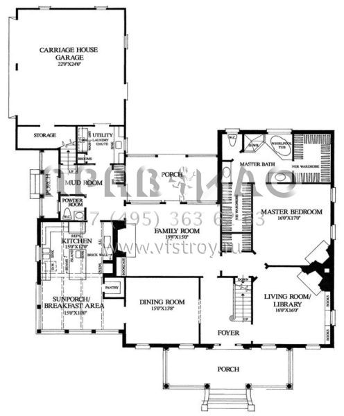 Проект двухэтажного дома с гаражом на две машины в стиле Ранчо S5-311 (7922-00089)