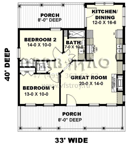 Проект одноэтажного дома без гаража в стиле Ранчо S5-83 (1776-00110)