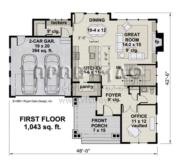 Проект двухэтажного дома с гаражом на две машины в американском стиле S5-201 (098-00365)