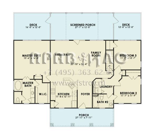 Проект одноэтажного дома без гаража в американском стиле S5-148 (699-00381)