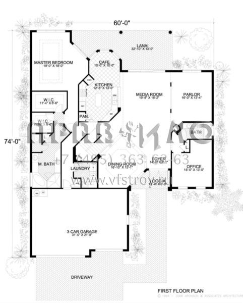 Проект двухэтажного дома с гаражом на три и более машин в прибрежном стиле S5-331 (168-00042)