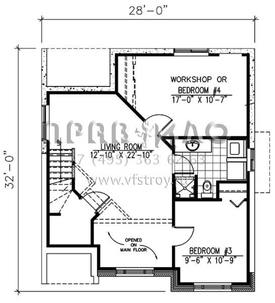 Проект одноэтажного дома без гаража в стиле Ранчо S5-150 (1785-00012)