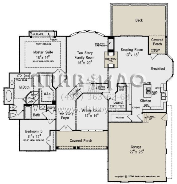Проект двухэтажного дома с гаражом на две машины в стиле Ранчо S5-291 (8594-00246)