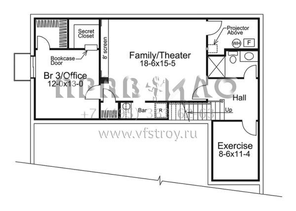 Проект двухэтажного дома с гаражом на три и более машин в стиле Ранчо S5-268 (5633-00252)