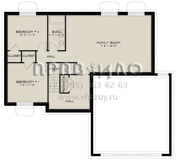 Проект двухэтажного дома с гаражом на две машины в американском стиле S5-188 (2802-00047)