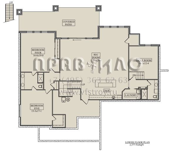 Проект одноэтажного дома с гаражом на три и более машин в современном стиле S5-255 (5631-00234)