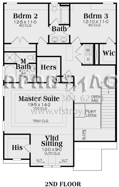 Проект двухэтажного дома с гаражом на две машины в стиле Ранчо S5-199 (009-00220)