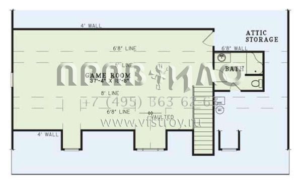 Проект двухэтажного дома с гаражом на две машины в стиле Ранчо S5-178 (110-00086)