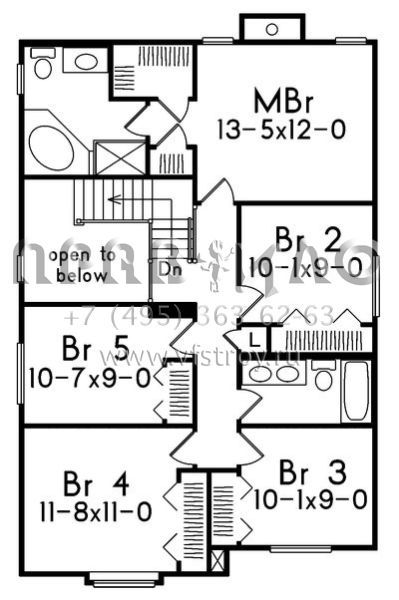 Проект двухэтажного дома с гаражом на две машины в стиле Ранчо S5-187 (5633-00051)