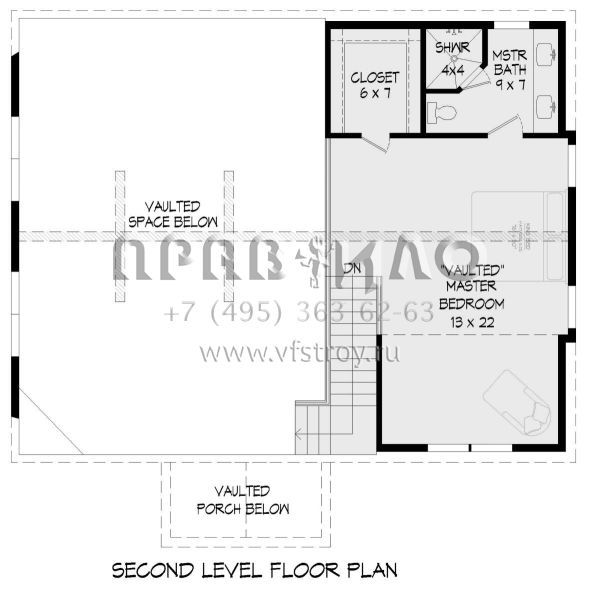 Проект двухэтажного дома без гаража в стиле Шале S5-286 (940-00782)