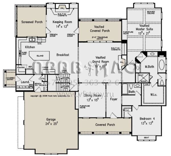 Проект двухэтажного дома с гаражом на две машины в стиле Ранчо S5-317 (8594-00238)
