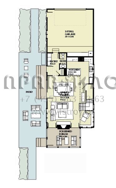 Проект двухэтажного дома с гаражом на две машины в прибрежном стиле S5-160 (1637-00120)