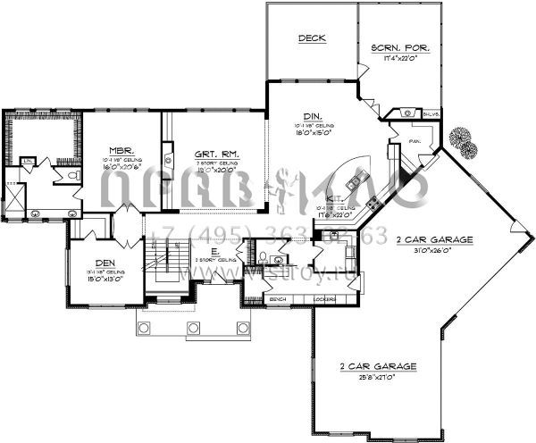 Проект двухэтажного дома с гаражом на три и более машин в скандинавском стиле S5-365 (1020-00220)