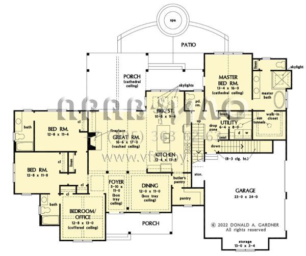 Проект одноэтажного дома с гаражом на две машины в современном стиле S5-217 (2865-00353)