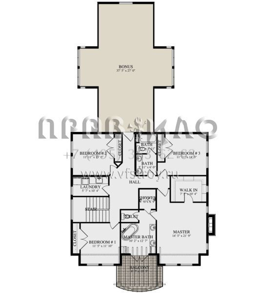 Проект двухэтажного дома с гаражом на три и более машин в стиле Ранчо S5-284 (2802-00119)