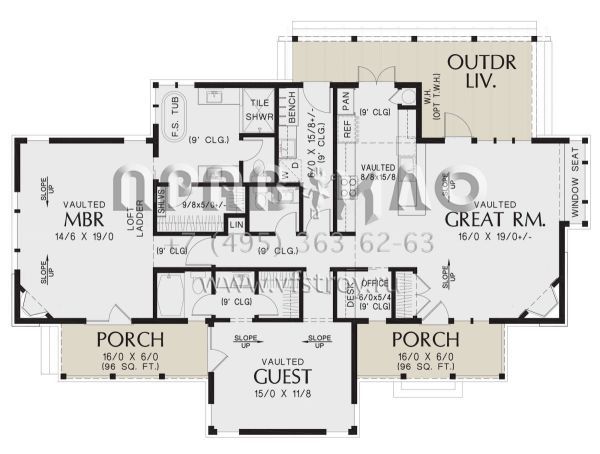 Проект одноэтажного дома без гаража в современном стиле S5-147 (2559-00996)