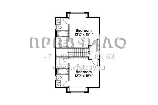 Проект двухэтажного дома с гаражом на две машины в стиле Ранчо S5-174 (035-00820)