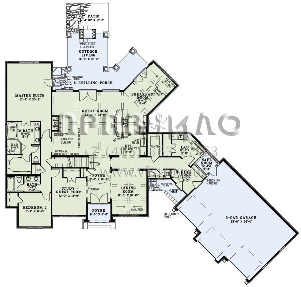Проект двухэтажного дома с гаражом на три машины S5-349 (110-01061)