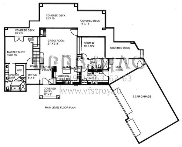 Проект двухэтажного дома с гаражом на три и более машин в скандинавском стиле S5-353 (039-00647)