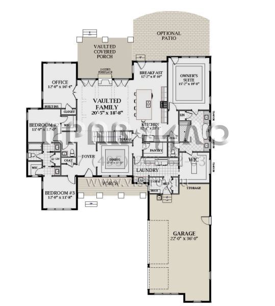 Проект одноэтажного дома с гаражом на три и более машин в современном стиле S5-323 (6849-00075)
