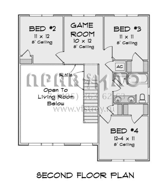 Проект двухэтажного дома без гаража в стиле Ранчо S5-175 (4848-00396)