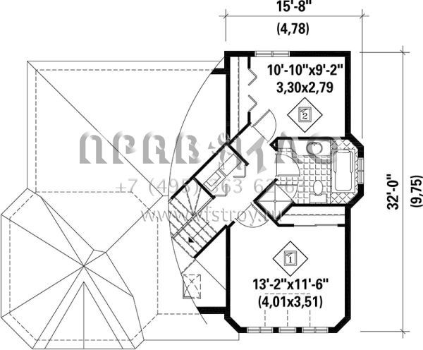 Проект двухэтажного дома с гаражом на одну машину в современном стиле S5-111 (6146-00169)