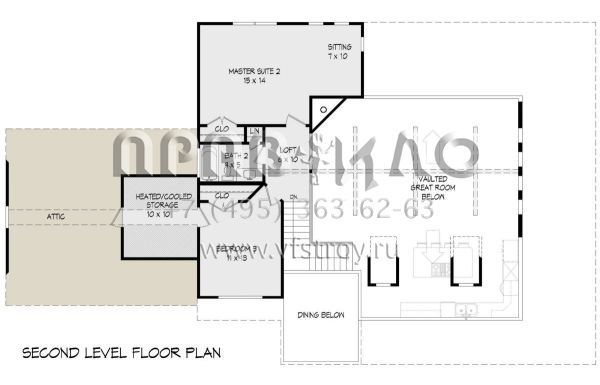 Проект двухэтажного дома с гаражом на две машины в стиле Ранчо S5-223 (940-00195)