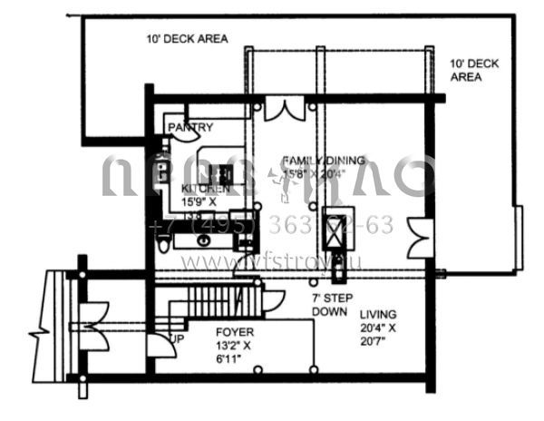 Проект трехэтажного дома без гаража в стиле Ранчо S5-403 (039-00082)