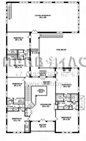 Проект двухэтажного дома с гаражом на три и более машин в английском стиле S5-984 (053-02252)