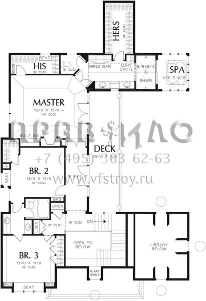 Проект двухэтажного дома с гаражом на две машины в стиле Ранчо S5-400 (2559-00805)