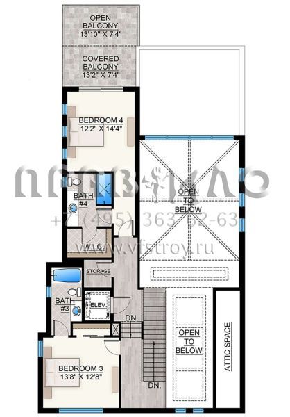 Проект двухэтажного дома хай-тек с гаражом и вторым светом S5-350 (207-00079)