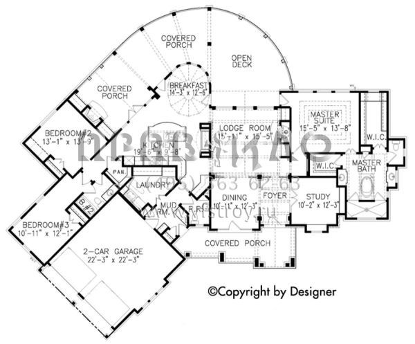Проект одноэтажного дома с гаражом на две машины в стиле Ранчо S5-218 (699-00083)