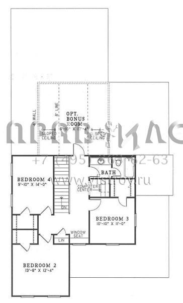 Проект двухэтажного дома с гаражом на две машины в стиле Ранчо S5-210 (110-00247)