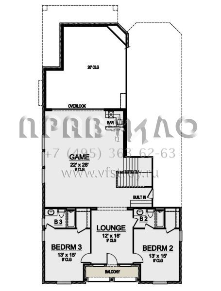 Проект двухэтажного дома с гаражом на две машины в английском стиле S5-356 (5445-00433)