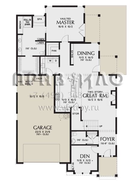 Проект двухэтажного дома с гаражом на две машины в американском стиле S5-275 (2559-00881)