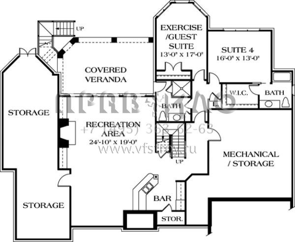 Проект одноэтажного дома с гаражом на две машины в английском стиле S5-464 (3323-00488)