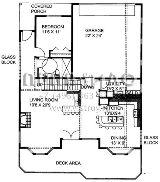 Проект двухэтажного дома с гаражом на две машины в стиле Шале S5-336 (039-00670)