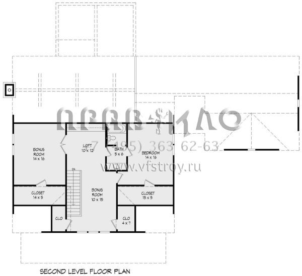 Проект двухэтажного дома с гаражом на две машины в стиле Ранчо S5-300 (940-00159)