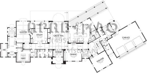 Проект двухэтажного дома с гаражом на три и более машин в современном стиле S5-602 (2559-00598)